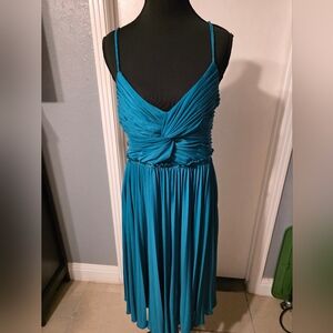 Calvin Klein Teal Spaghetti Strap Midi Dress